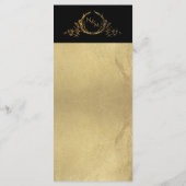 Elegant Faux Gold Foil Monogrammed Wedding Menu (Achterkant)