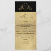 Elegant Faux Gold Foil Monogrammed Wedding Menu (Voorkant)
