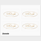 Elegant Faux Gold Foil Ovaal Confetti Company Logo Rechthoekige Sticker (Vel)