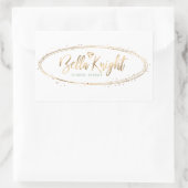 Elegant Faux Gold Foil Ovaal Confetti Company Logo Rechthoekige Sticker (Tas)
