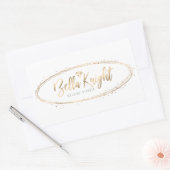 Elegant Faux Gold Foil Ovaal Confetti Company Logo Rechthoekige Sticker (Envelop)
