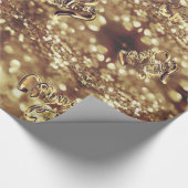 Elegant Faux Gold Foil Script met Kerstmis Cadeaupapier (Hoek)