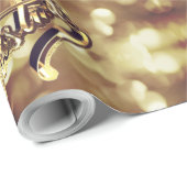 Elegant Faux Gold Foil Script met Kerstmis Cadeaupapier (Rol Hoek)