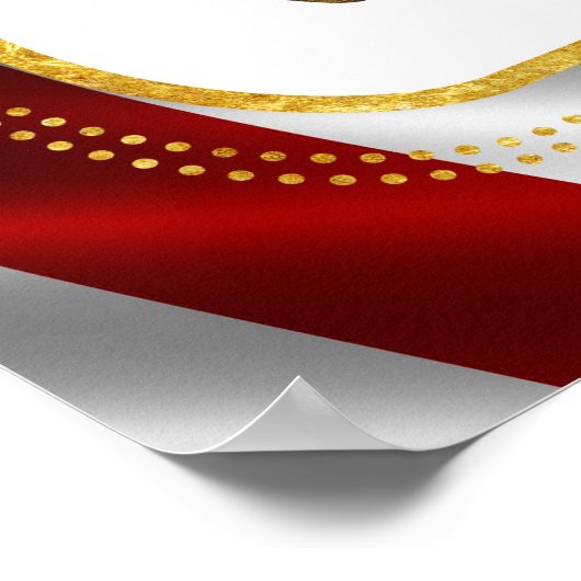 Elegant Faux Gold Foil USA Flag Insping Quote Poster (Hoek)