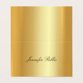 Elegant Faux Gold gecalligraveerd Moderne Sjabloon Visitekaartje (Buitenkant ongevouwen)
