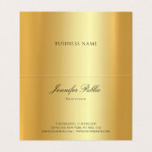 Elegant Faux Gold gecalligraveerd Moderne Sjabloon Visitekaartje (Binnenkant ongevouwen)