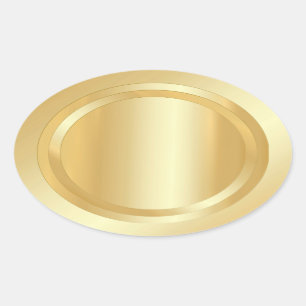 Elegant Faux Gold Glamor Sjabloon Voeg Jouw tekst  Ovale Sticker