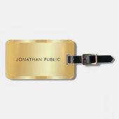 Elegant Faux Gold Glamor Trendy Moderne Sjabloon Bagagelabel (Voorkant horizontaal)