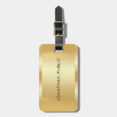 Elegant Faux Gold Glamor Trendy Moderne Sjabloon Bagagelabel (Voorkant verticaal)