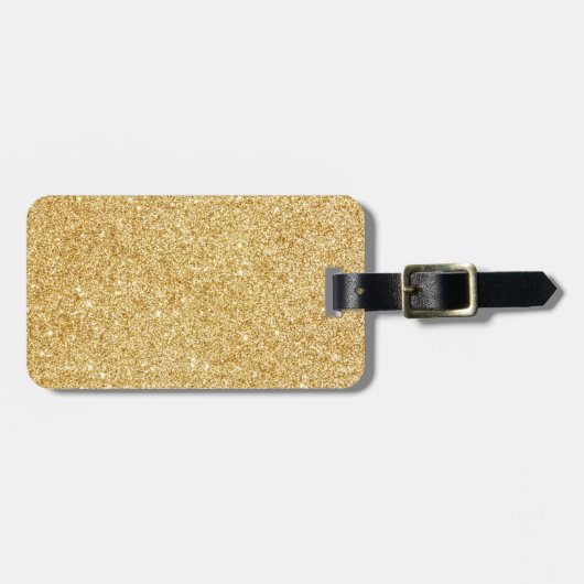 Elegant Faux Gold Glitter Bagagelabel (Voorkant horizontaal)