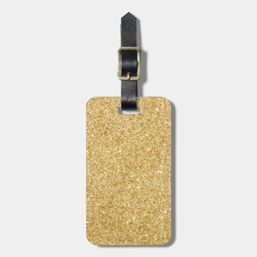 Elegant Faux Gold Glitter Bagagelabel (Voorkant verticaal)