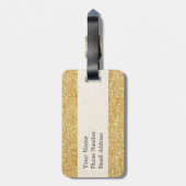 Elegant Faux Gold Glitter Bagagelabel (Achterkant verticaal)