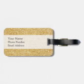 Elegant Faux Gold Glitter Bagagelabel (Achterkant horizontaal)