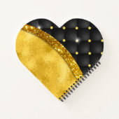 Elegant faux Gold glitter black diamantmonogram N Notitieboek (Achterkant)