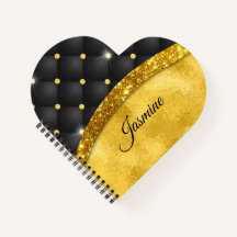 Elegant faux Gold glitter black diamantmonogram N