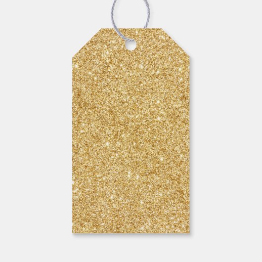 Elegant Faux Gold Glitter Cadeaulabel (Achterkant)