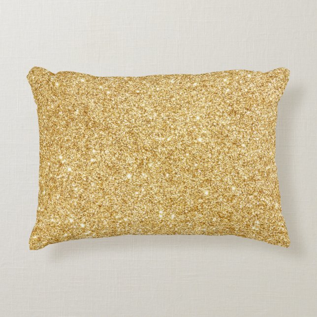 Elegant Faux Gold Glitter Decoratief Kussen (Voorkant)