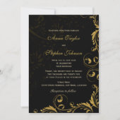 Elegant Faux Gold Glitter Floral Swirls Kaart (Voorkant)