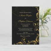 Elegant Faux Gold Glitter Floral Swirls Kaart (Staand voorkant)