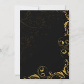 Elegant Faux Gold Glitter Floral Swirls Kaart (Achterkant)