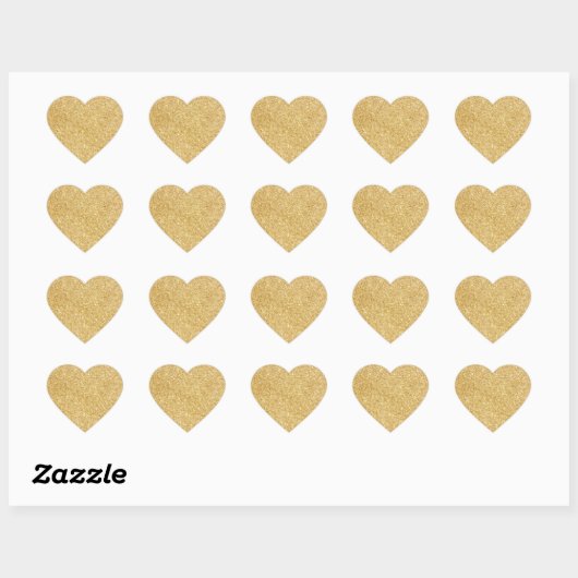 Elegant Faux Gold Glitter Hart Sticker (Vel)