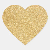 Elegant Faux Gold Glitter Hart Sticker (Voorkant)