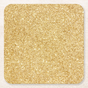Elegant Faux Gold Glitter Kartonnen Onderzetters