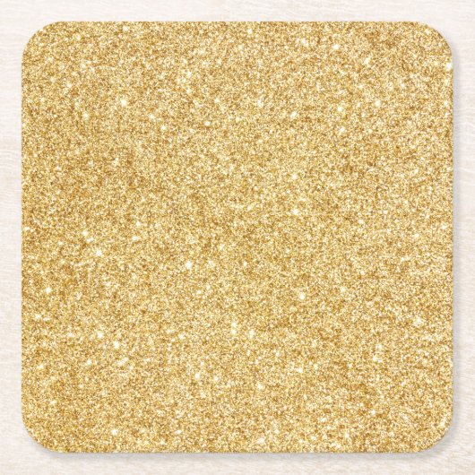 Elegant Faux Gold Glitter Kartonnen Onderzetters (Voorkant)