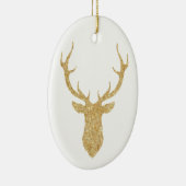 Elegant Faux Gold Glitter-kerstreces Keramisch Ornament (Rechts)