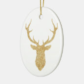 Elegant Faux Gold Glitter-kerstreces Keramisch Ornament (Links)