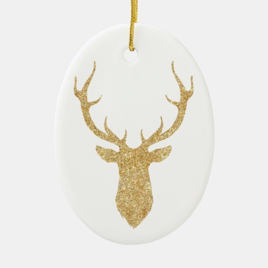 Elegant Faux Gold Glitter-kerstreces Keramisch Ornament (Voorkant)