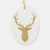 Elegant Faux Gold Glitter-kerstreces Keramisch Ornament (Achterkant)