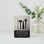 Elegant Faux Gold Glitter Makeup Set / zwart Visitekaartje (Staand voorkant)