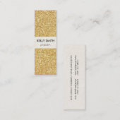 Elegant Faux Gold Glitter Mini Visitekaartje (Voorkant / Achterkant)