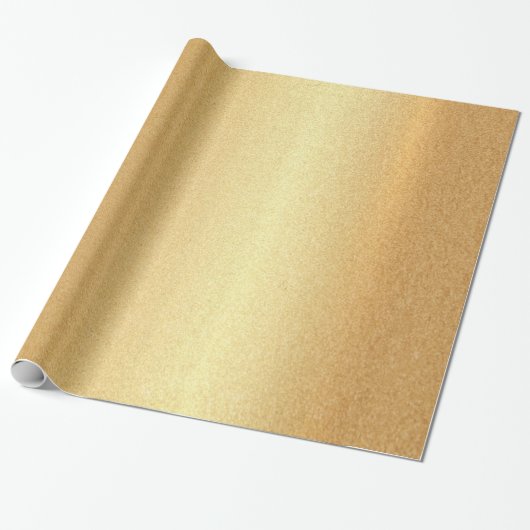 Elegant Faux Gold Glitter Modern Golden Glossy Cadeaupapier (Uitgerold)