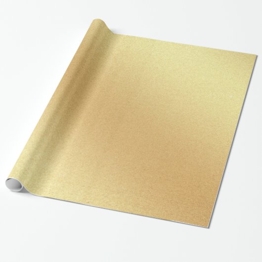 Elegant Faux Gold Glitter Modern Gouden Glanzend Cadeaupapier (Uitgerold)