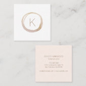Elegant Faux Gold Glitter Monogram Modern Vierkante Visitekaartje (Voorkant / Achterkant)