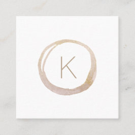 Elegant Faux Gold Glitter Monogram Modern Vierkante Visitekaartje