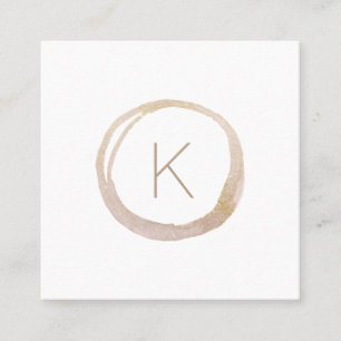 Elegant Faux Gold Glitter Monogram Modern Vierkante Visitekaartje