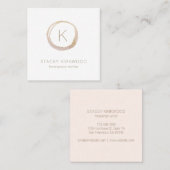 Elegant Faux Gold Glitter Monogram Modern Vierkante Visitekaartje (Voorkant / Achterkant)