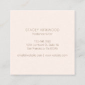 Elegant Faux Gold Glitter Monogram Modern Vierkante Visitekaartje (Achterkant)