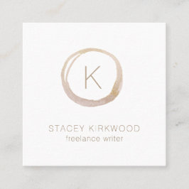 Elegant Faux Gold Glitter Monogram Modern Vierkante Visitekaartje