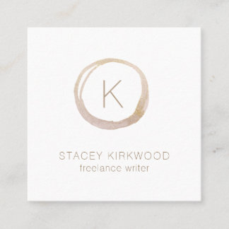Elegant Faux Gold Glitter Monogram Modern Vierkante Visitekaartje