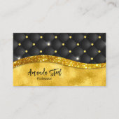 Elegant faux Gold glitter monogram zwarte diamant Visitekaartje (Voorkant)