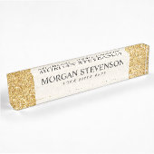 Elegant Faux Gold Glitter Naambordje