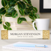 Elegant Faux Gold Glitter Naambordje