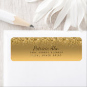 Elegant Faux Gold Glitter Return Address Label (Insitu)