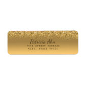 Elegant Faux Gold Glitter Return Address Label (Voorkant)
