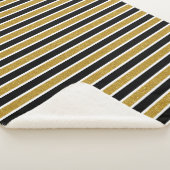 Elegant Faux Gold Glitter Stripes Sherpa Deken (3/4)