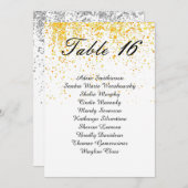 Elegant Faux gold glitter Table Number Aankondiging (Voorkant / Achterkant)